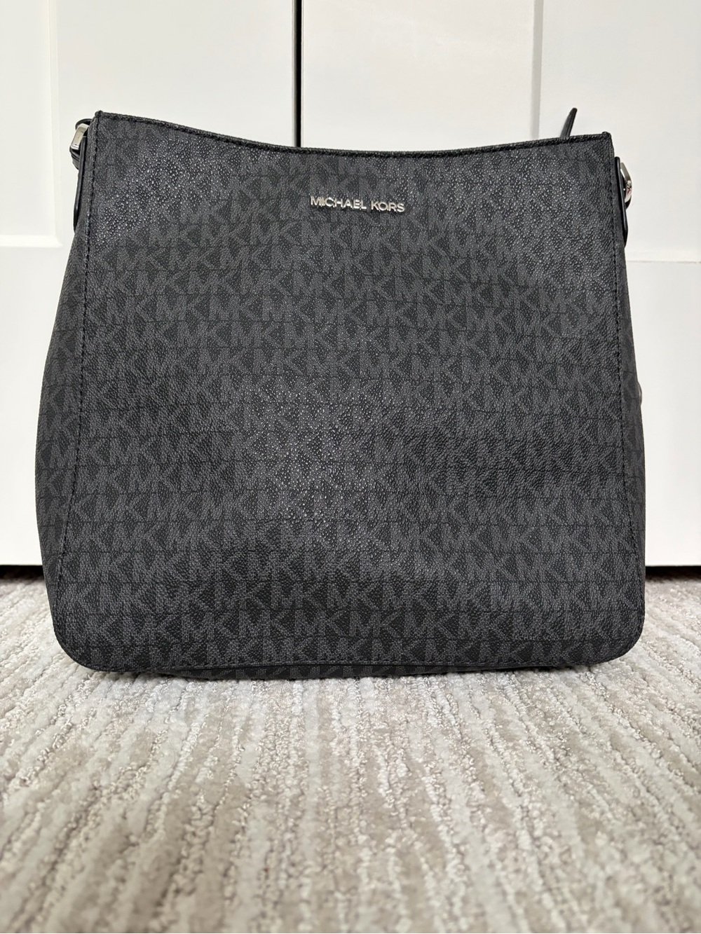 Michael Kors Black MK Monogram Shoulder Bag